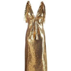 Runway paco rabanne gold midi dresss. Size 6/8